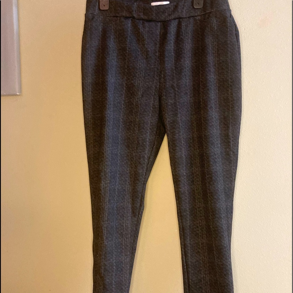 Calvin Klein Black and Grey Plaid Trousers